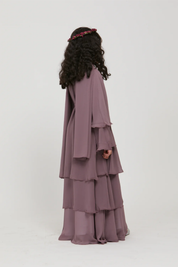 Perle Flottante : Abaya Enfant Prune (foulard inclus)