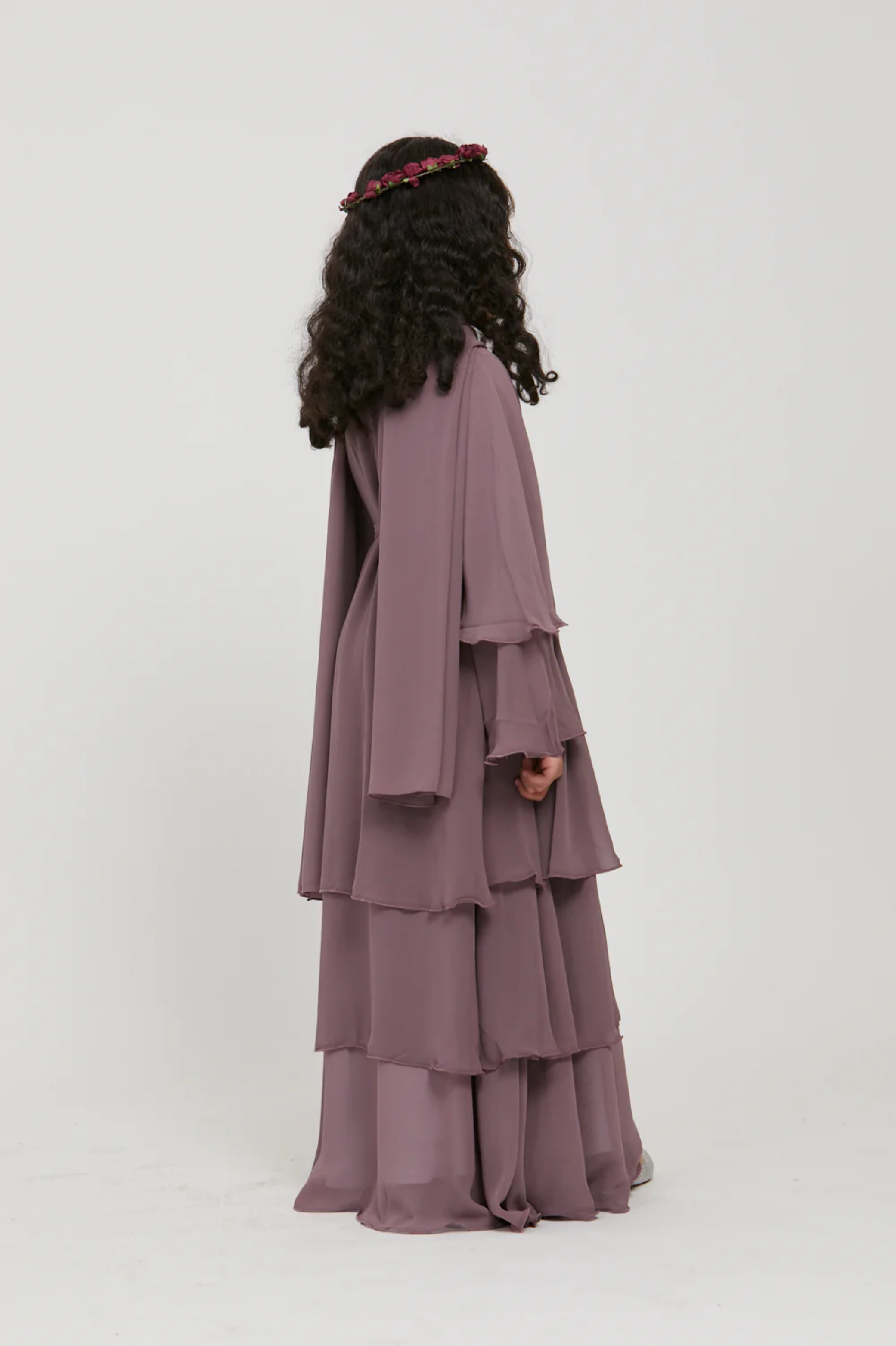 Perle Flottante : Abaya Enfant Prune (foulard inclus)