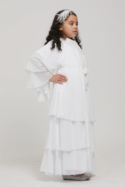 Perle Flottante : Abaya Enfant Blanc (foulard inclus)