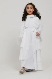 Perle Flottante : Abaya Enfant Blanc (foulard inclus)