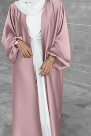 Élégance Satinée : Abaya Prestige Rose Clair