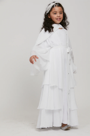 Perle Flottante : Abaya Enfant Blanc (foulard inclus)