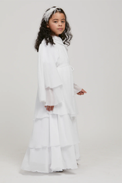 Perle Flottante : Abaya Enfant Blanc (foulard inclus)