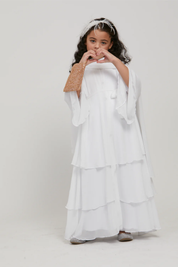 Perle Flottante : Abaya Enfant Blanc (foulard inclus)
