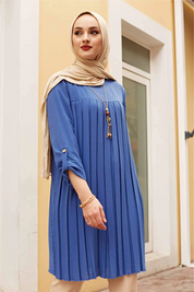 Aura Printanière : Tunique Moderne Bleu