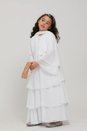 Perle Flottante : Abaya Enfant Blanc (foulard inclus)