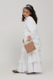 Perle Flottante : Abaya Enfant Blanc (foulard inclus)