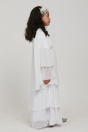 Perle Flottante : Abaya Enfant Blanc (foulard inclus)