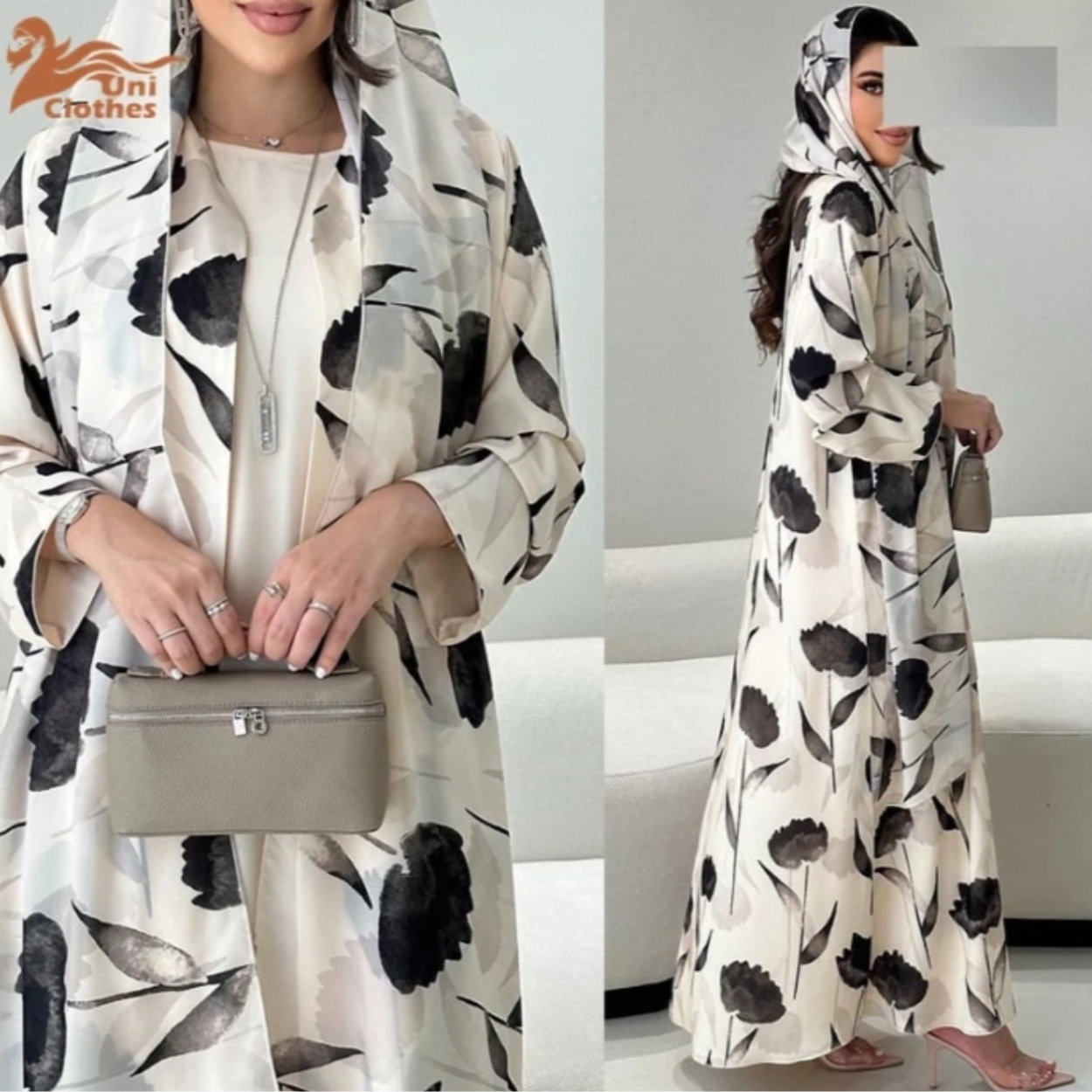 Abaya Florale Élégance Intemporelle