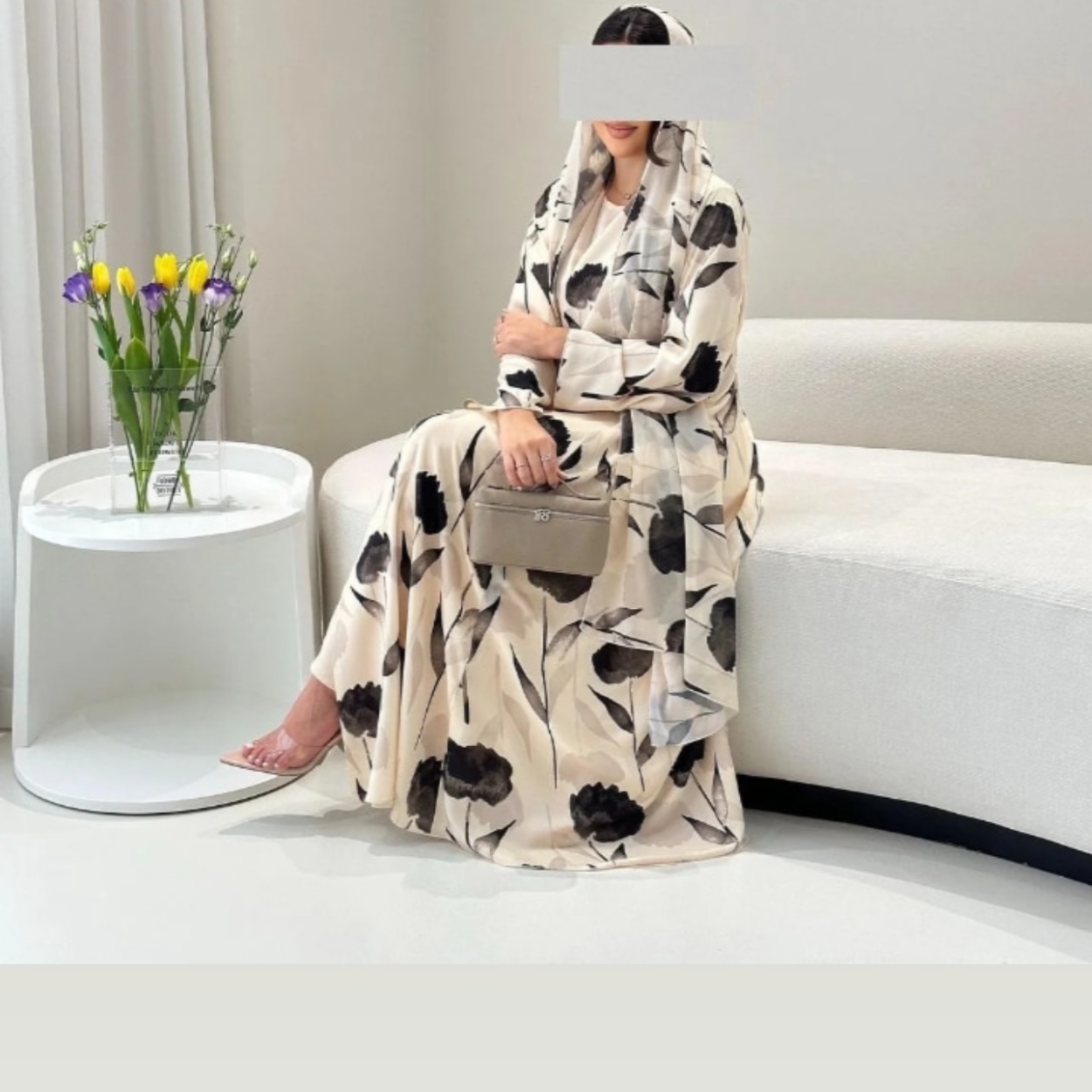 Abaya Florale Élégance Intemporelle