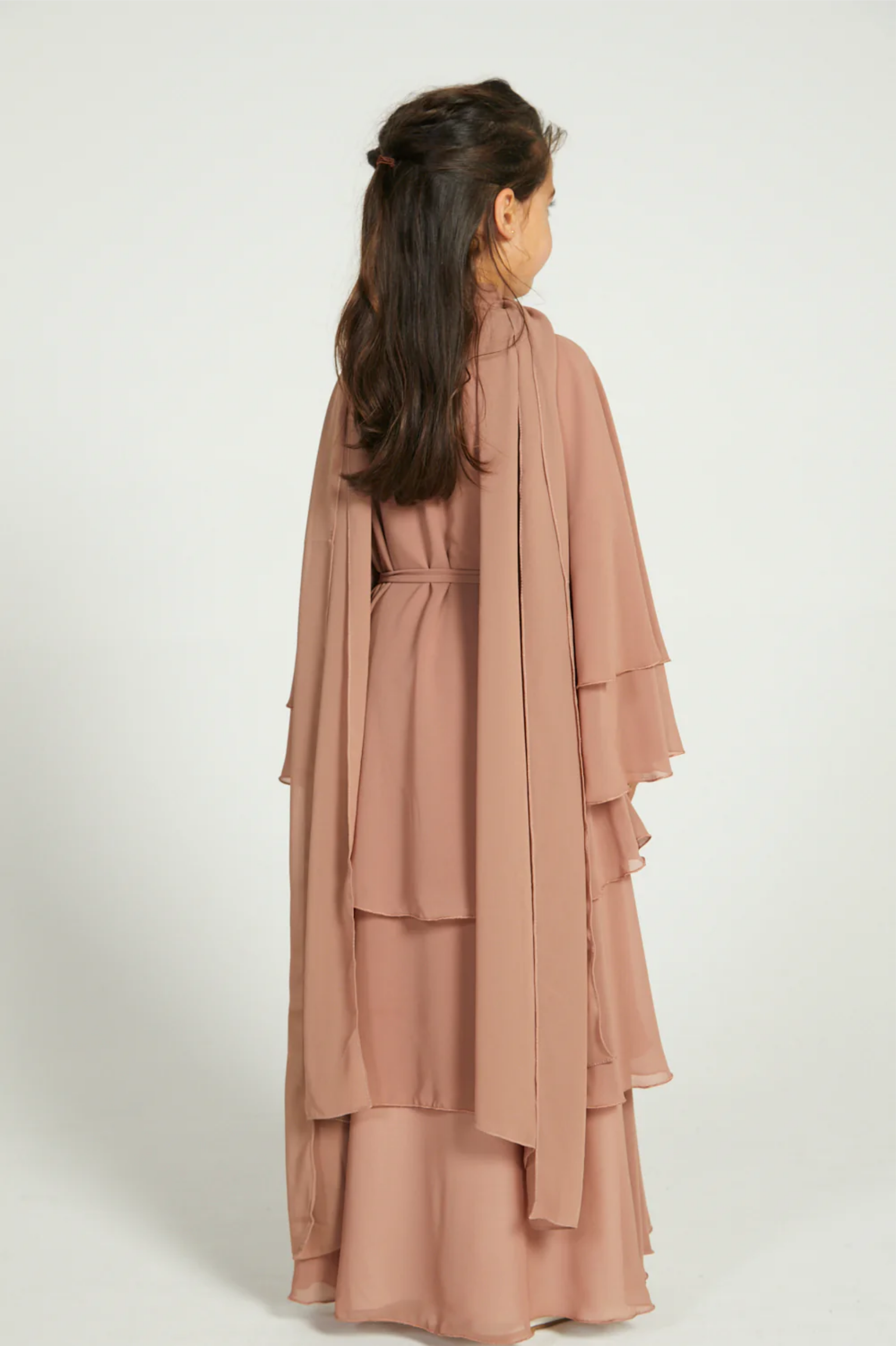 Perle Flottante : Abaya Enfant Rouille (foulard inclus)