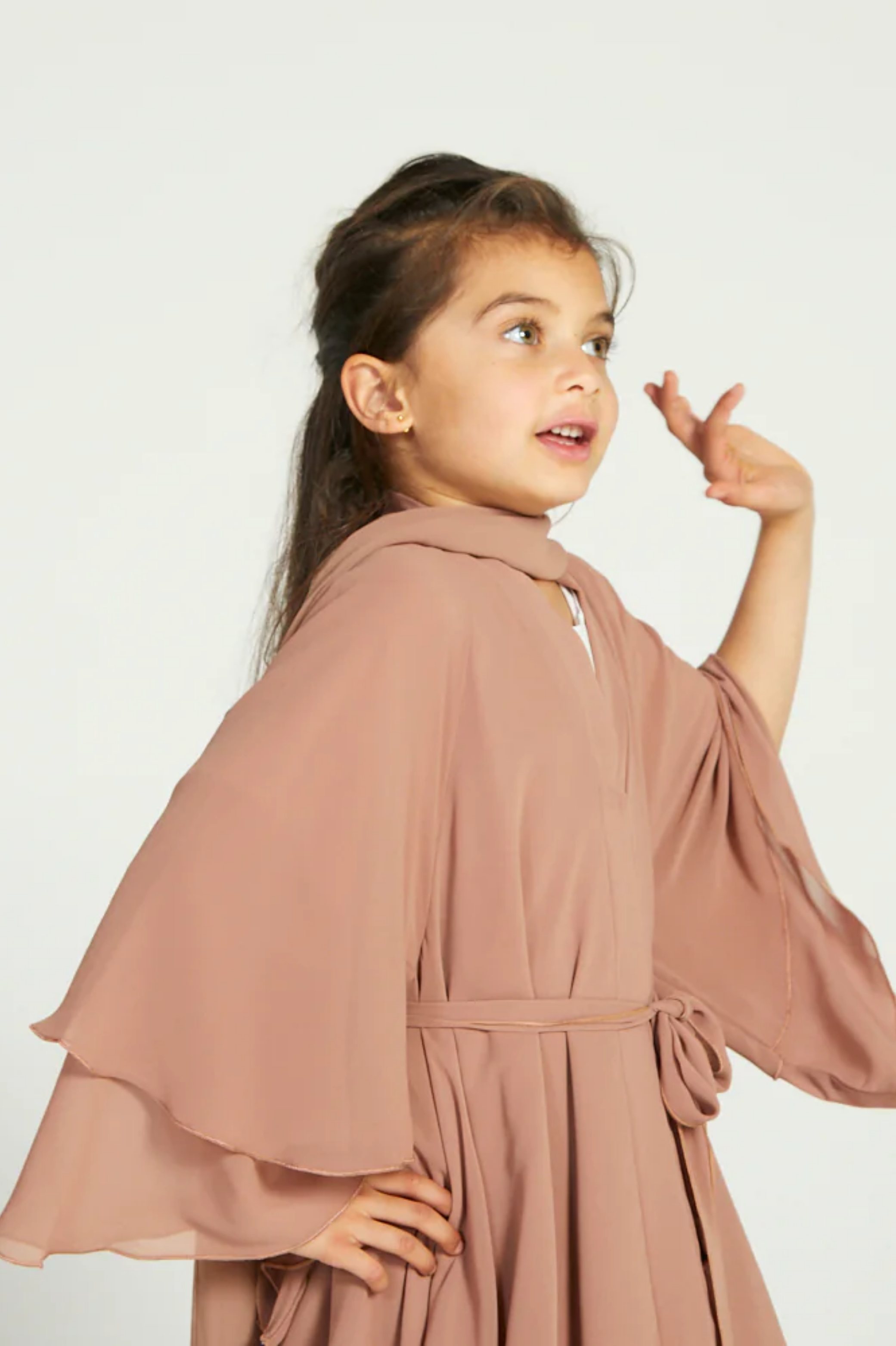 Perle Flottante : Abaya Enfant Rouille (foulard inclus)