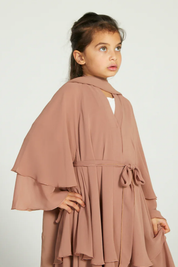 Perle Flottante : Abaya Enfant Rouille (foulard inclus)