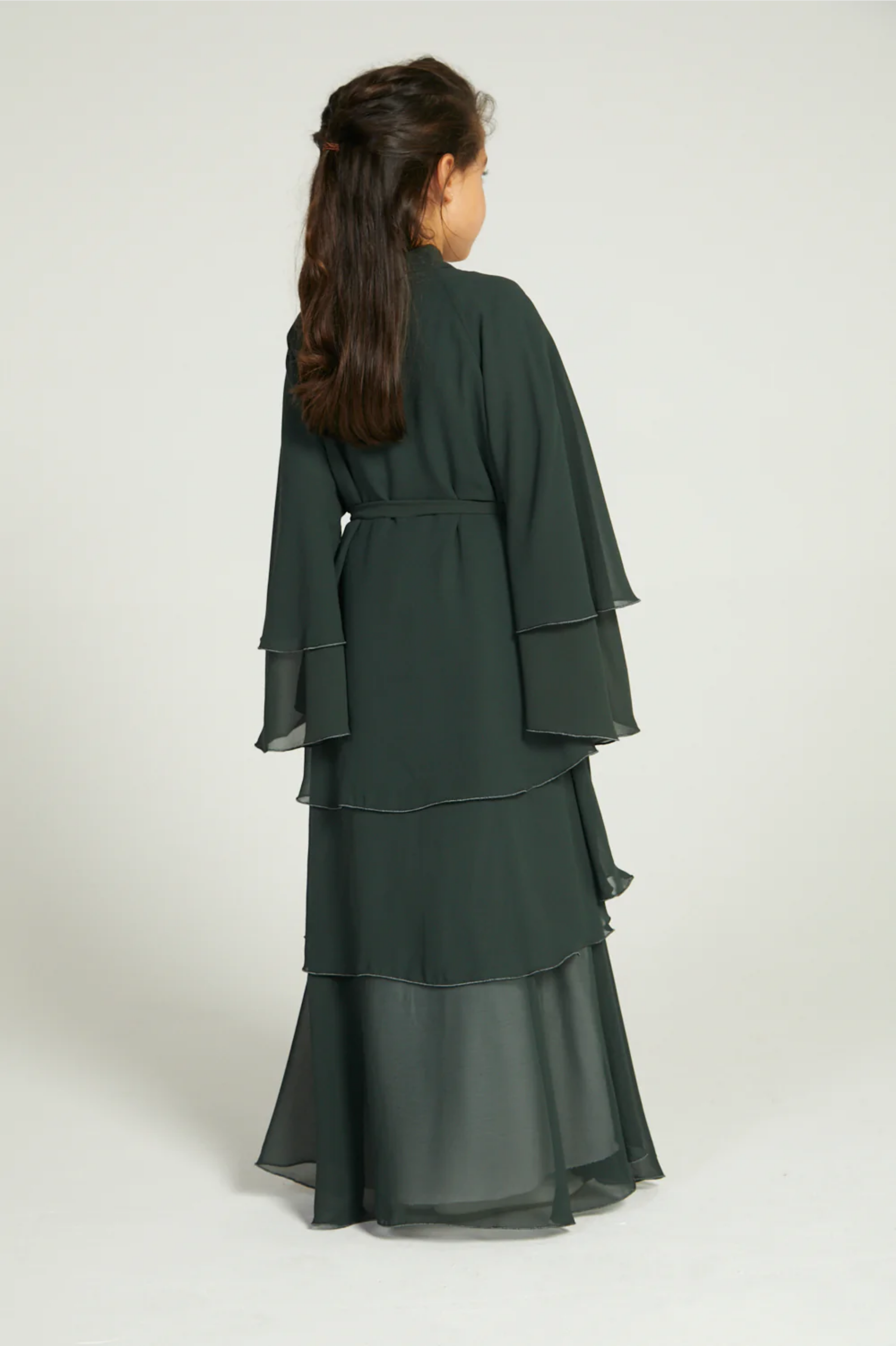 Perle Flottante : Abaya Enfant Kaki (foulard inclus)