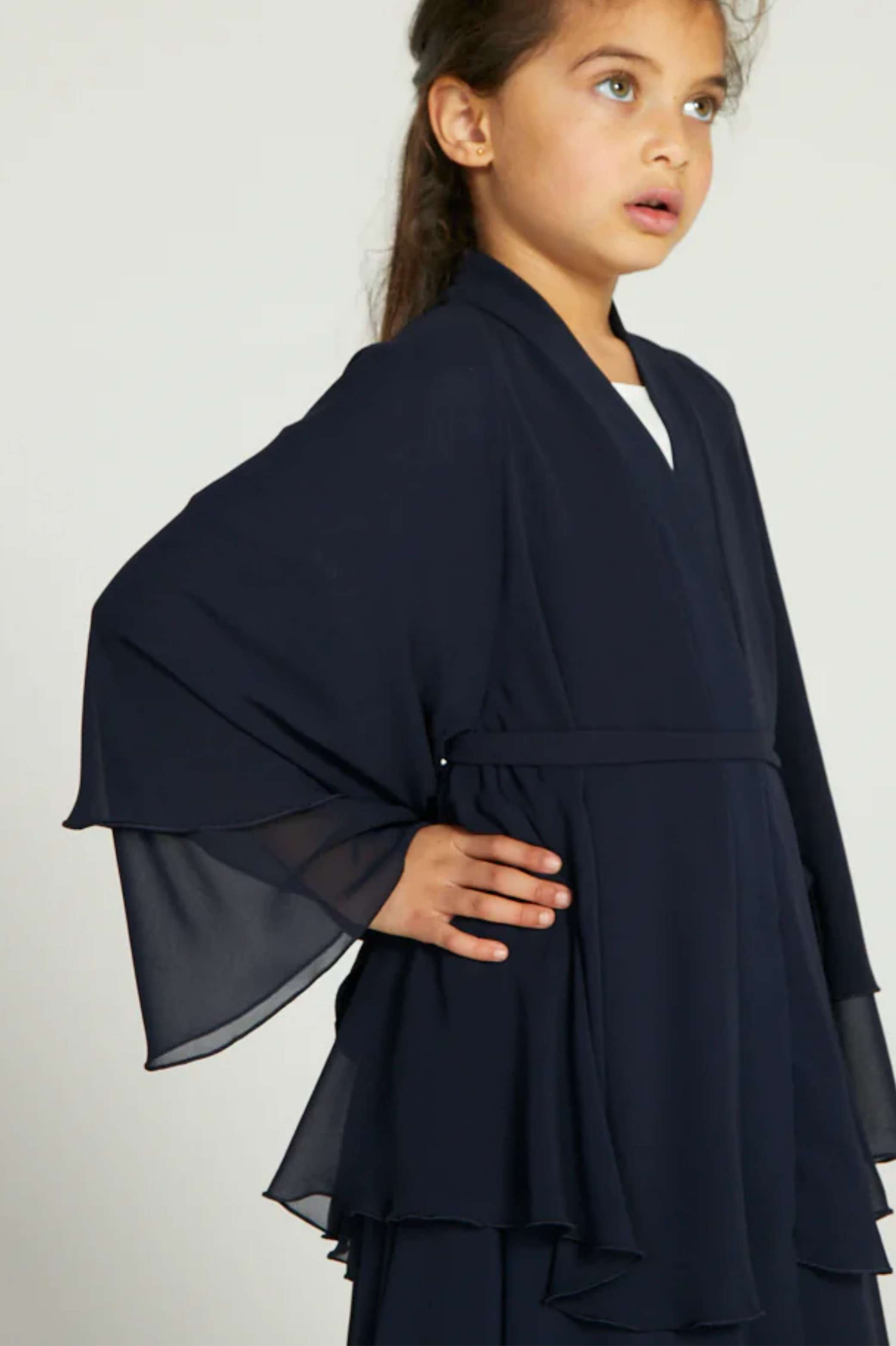 Perle Flottante : Abaya Enfant Bleu (foulard inclus)