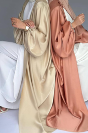 Élégance Satinée : Abaya Prestige Rouille